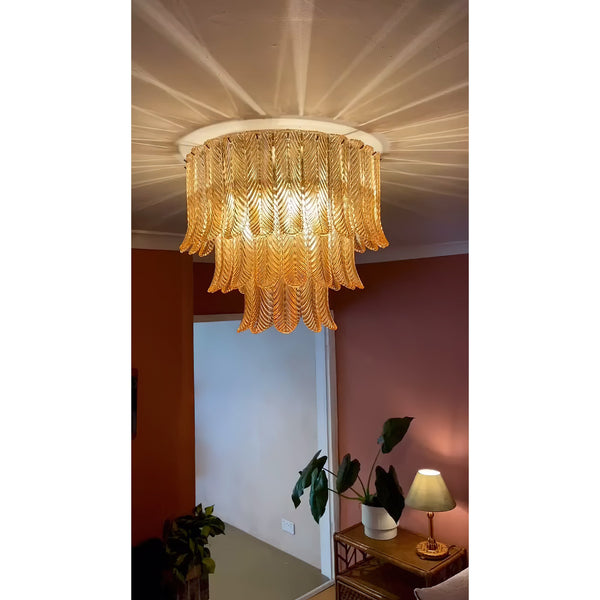 Vosolara Postmodern Luxury Brass Glass Ceiling Light