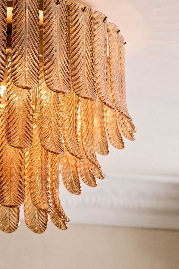 Vosolara Postmodern Luxury Brass Glass Ceiling Light