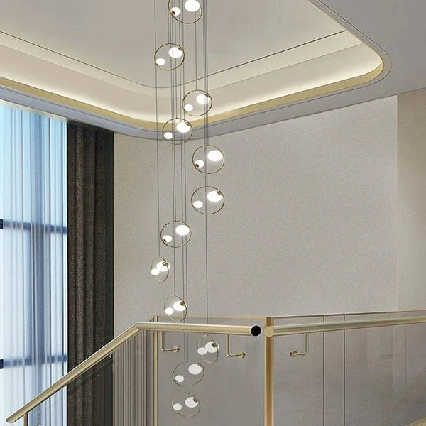 Postmodern Ring Pendant Light for Staircase