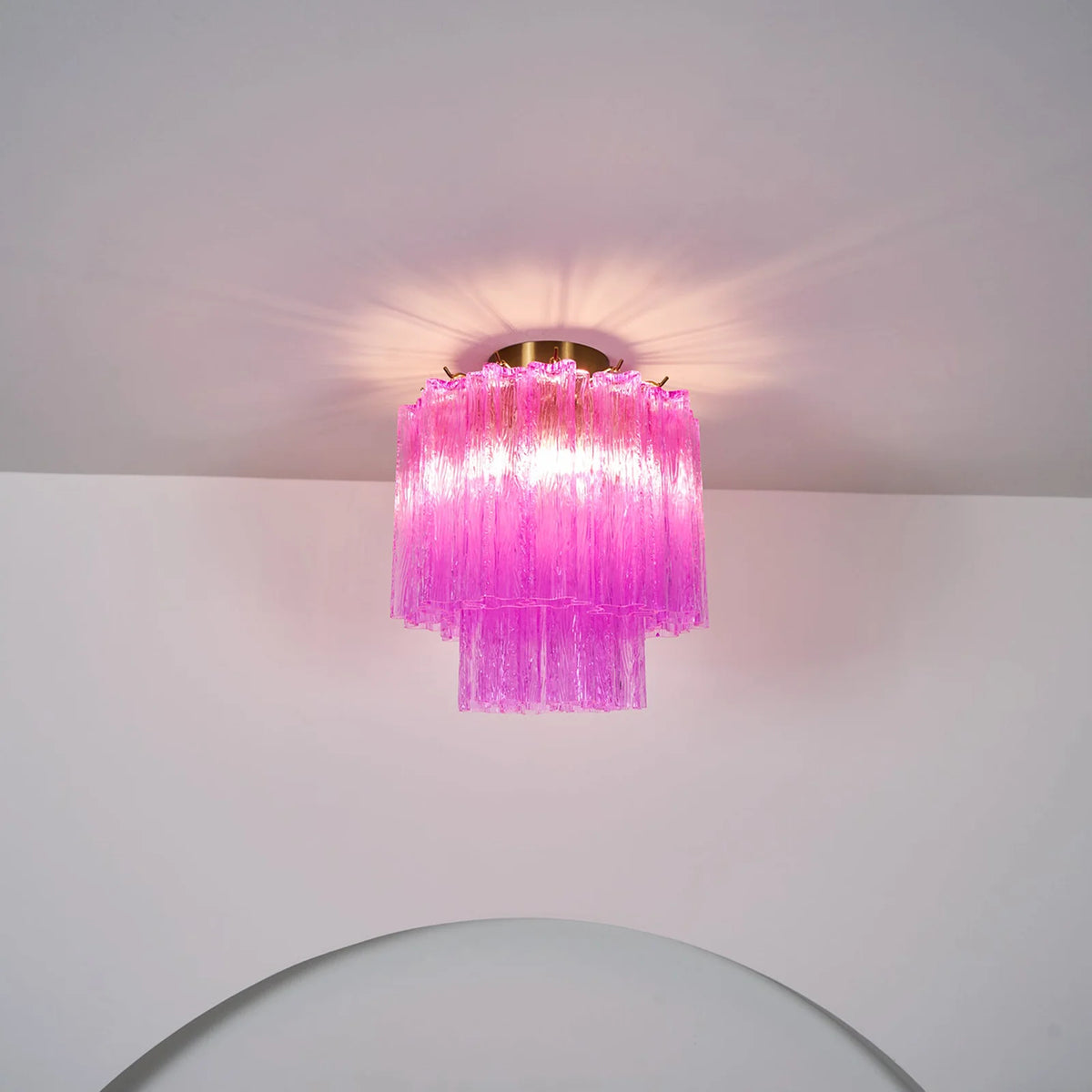 Purple Glass Tubes Ceiling Lamp