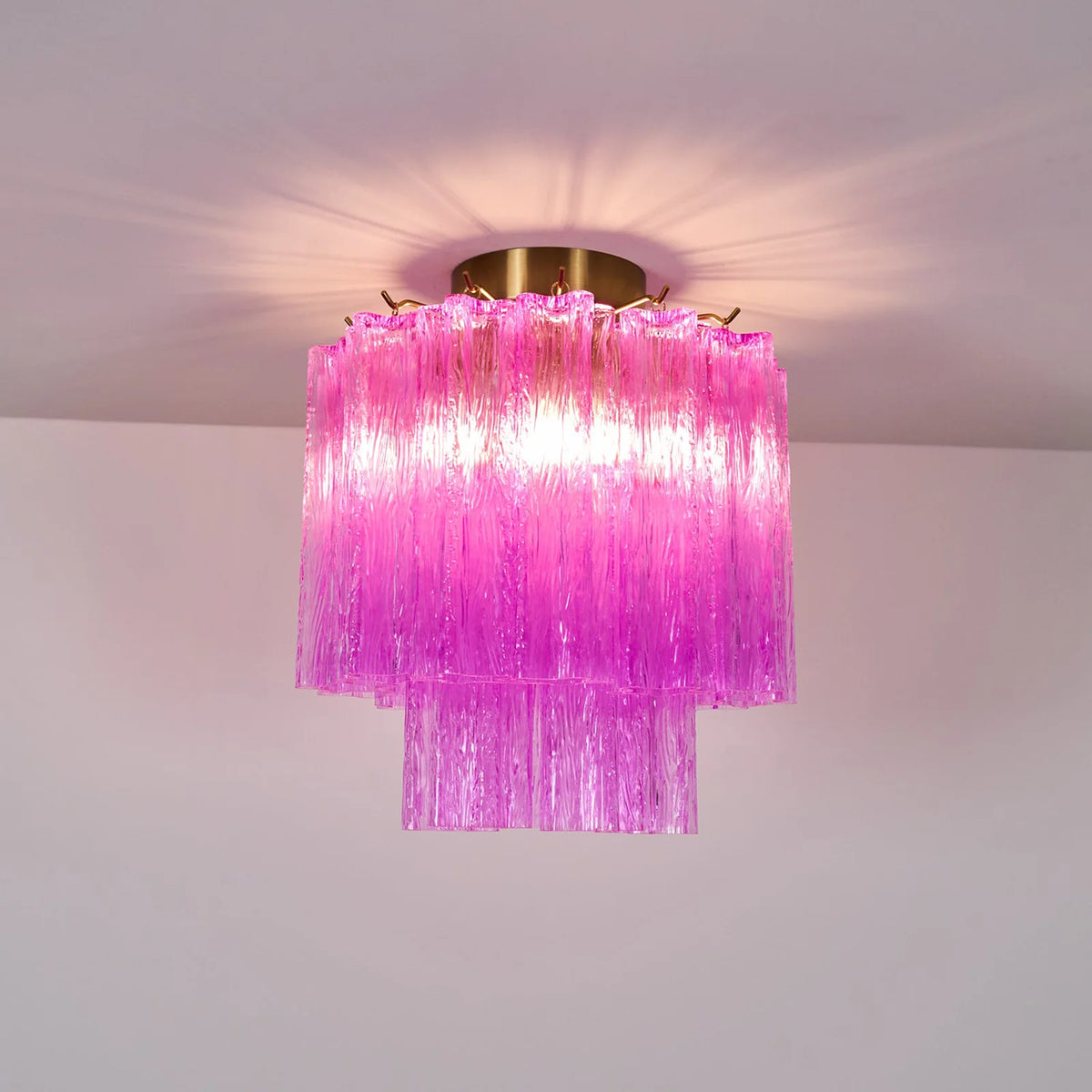 Purple Glass Tubes Ceiling Lamp