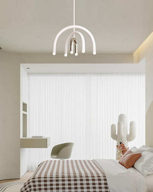 Pendant Lamp Rainbow Modern Metal Arc for Living and Dining Room