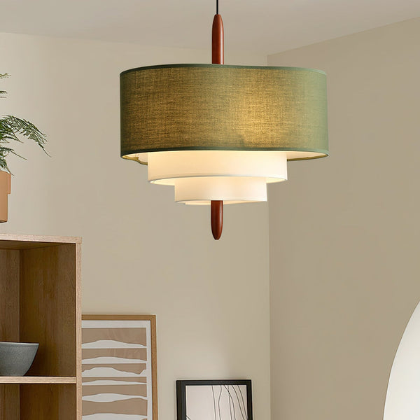Ophel Green Fabric Pendant Lamp