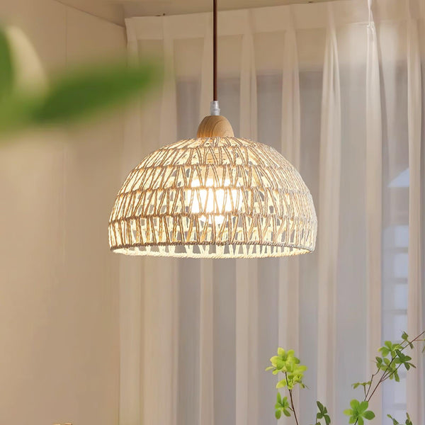 Rattan Arch Swag Pendant Lamp