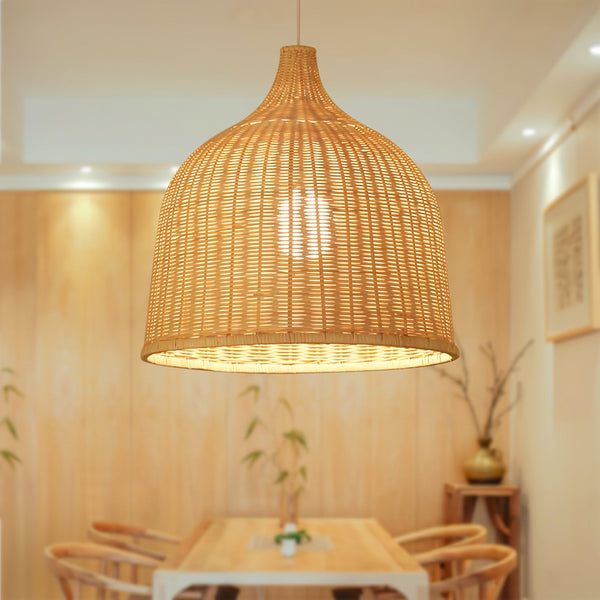 Rattan Bell Pendant Light