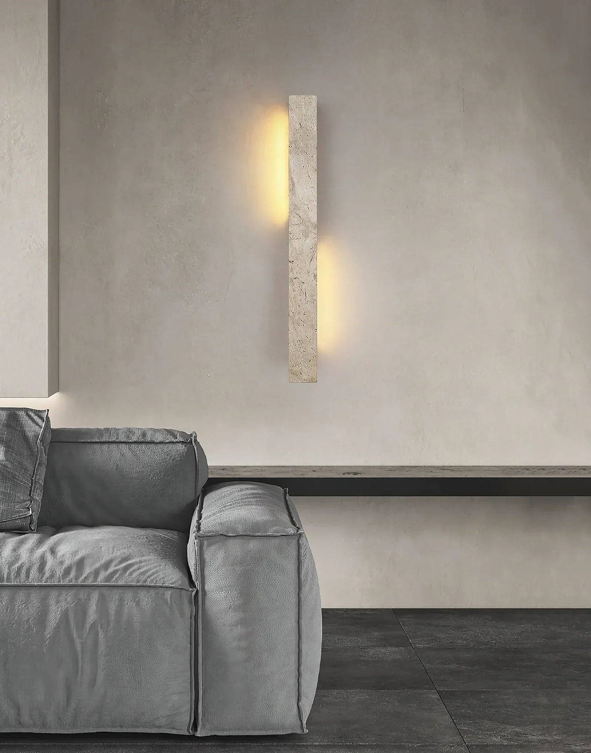 Rectangle Fini Travertine Wall Lamp