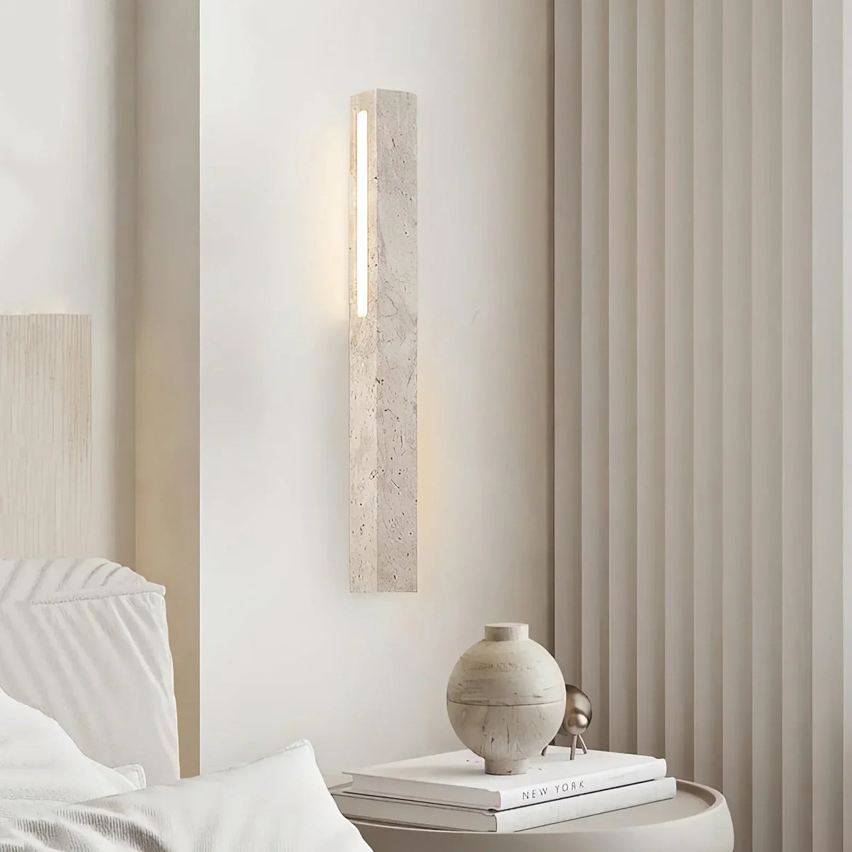 Rectangle Fini Travertine Wall Lamp