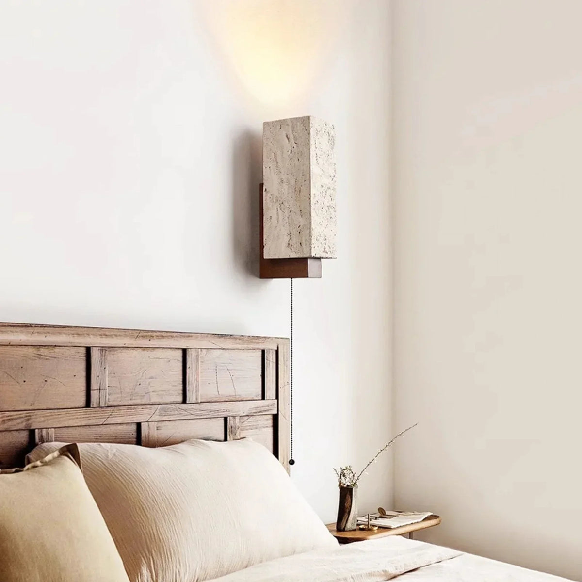 Rectangle Travertine Terra Form Wall Sconce