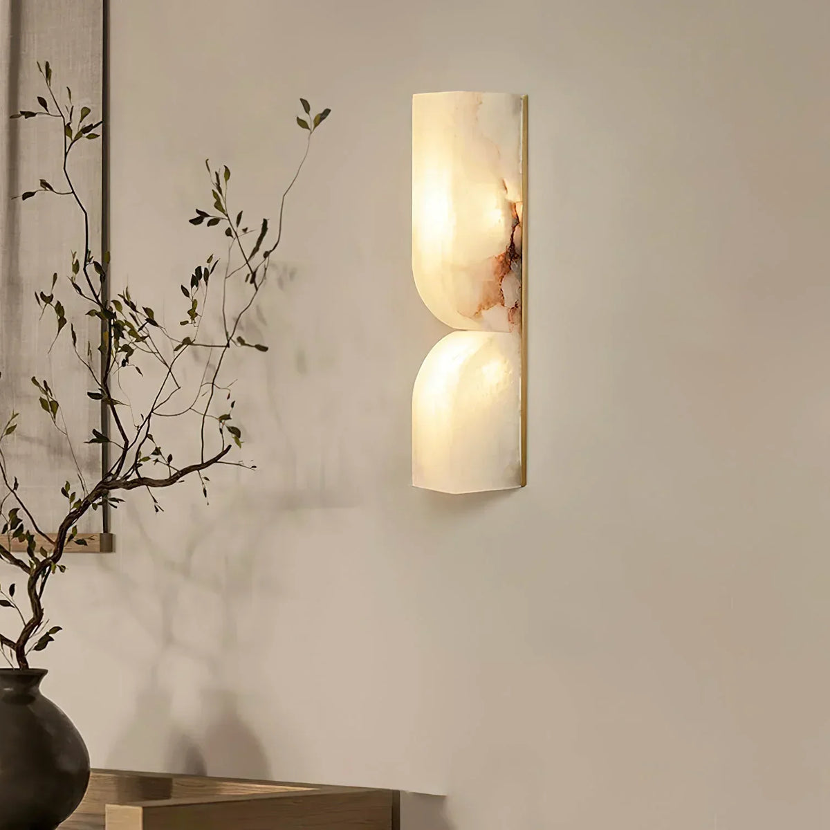 Rectangular Alabaster Essence Wall Sconce