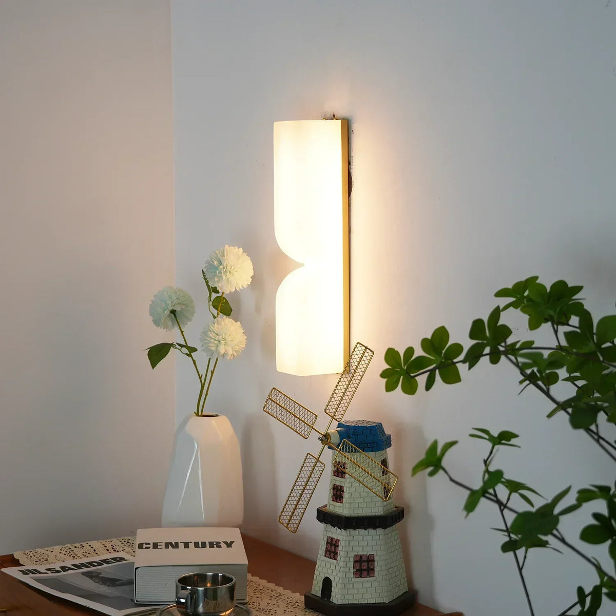 Rectangular Alabaster Essence Wall Sconce