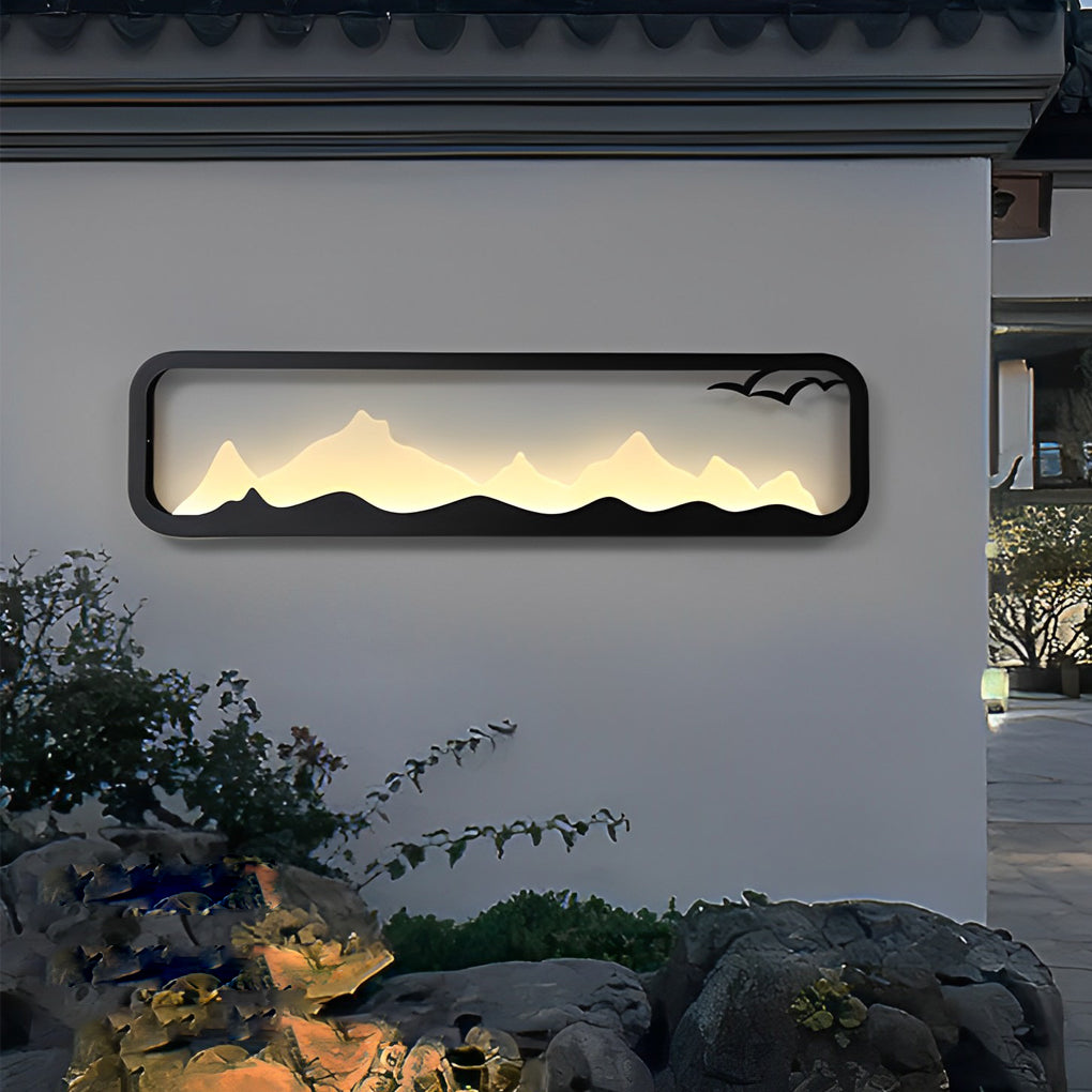 Norisaya Rectangular Scenery Outdoor Wall Lamp