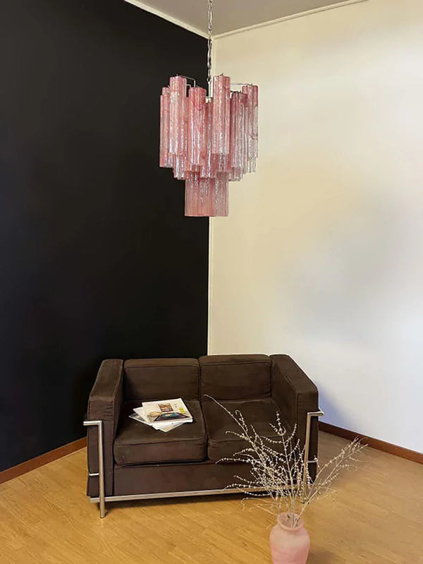 Red Glass Tube Chandelier