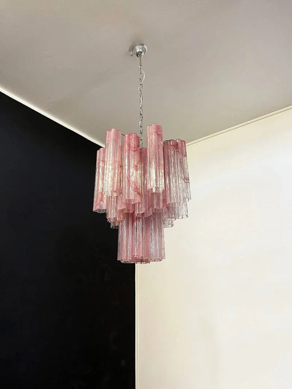 Red Glass Tube Chandelier