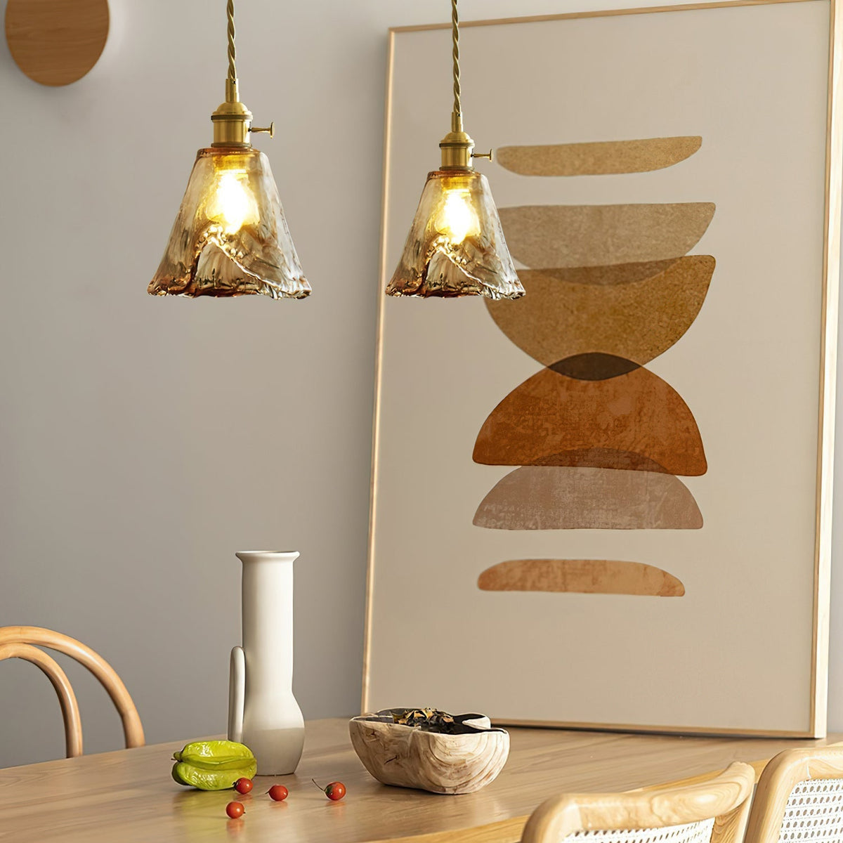 Velon Vintage Amber Glass Pendant Light