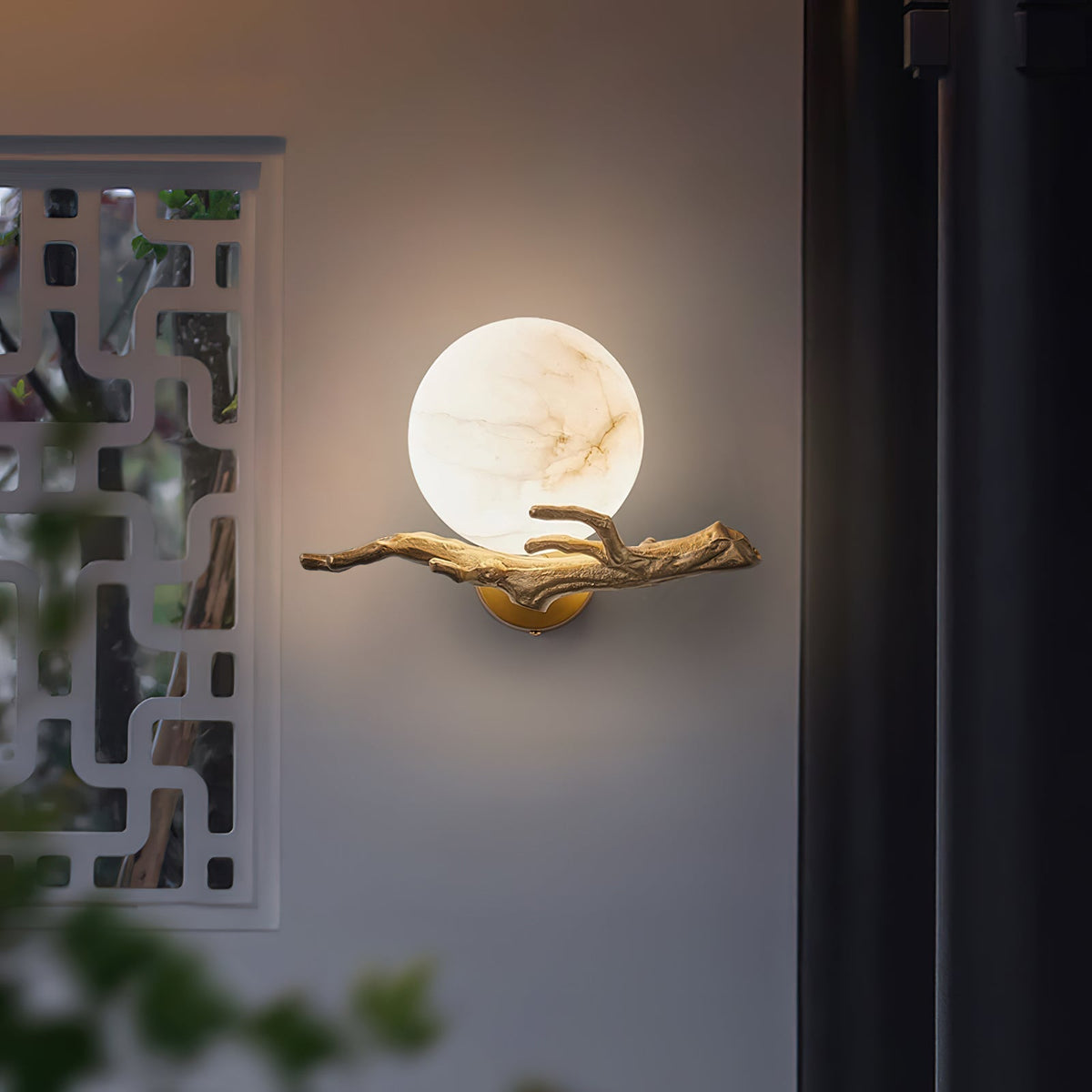 Ormirara Retro Twigs Alabaster Wall Lamp