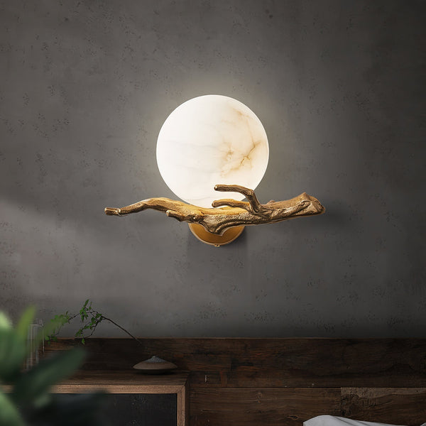Ormirara Retro Twigs Alabaster Wall Lamp