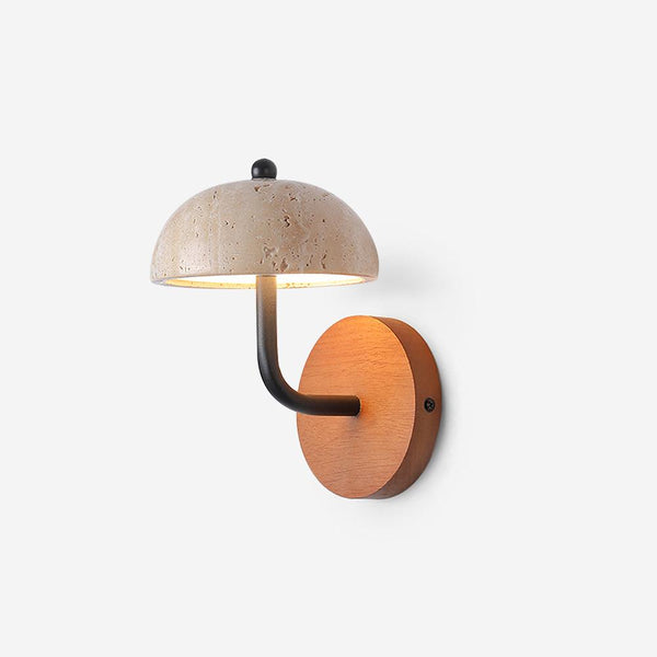 Solaro Wall Light Travertine Half-dome Shade