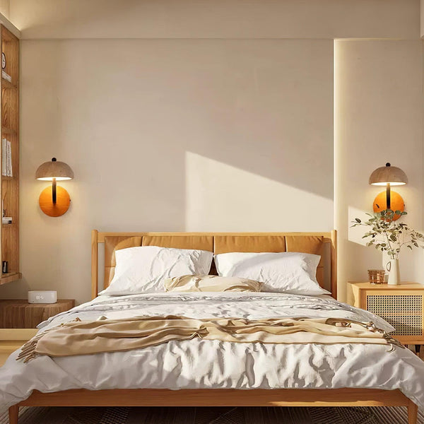 Solaro Wall Light Travertine Half-dome Shade