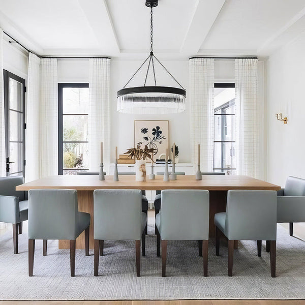 Ribbed Glass Ring Chandelier
