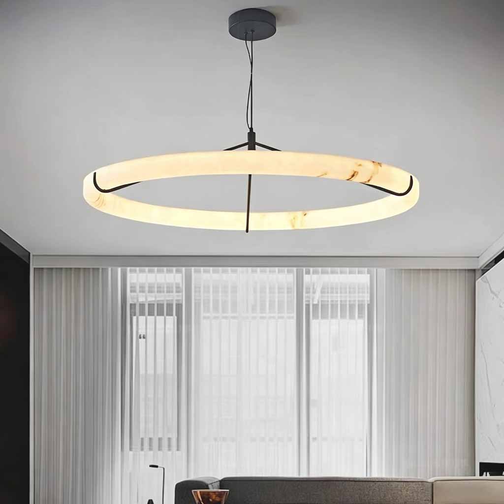 Ring Alabaster Pendant Light LED Dimmable