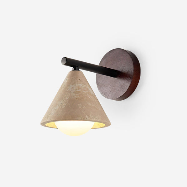 Riita Wall Lamp triangular cone-shaped travertine