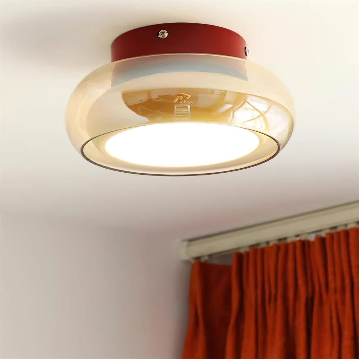 June Retro Glass Flush Mount Ceiling Light
