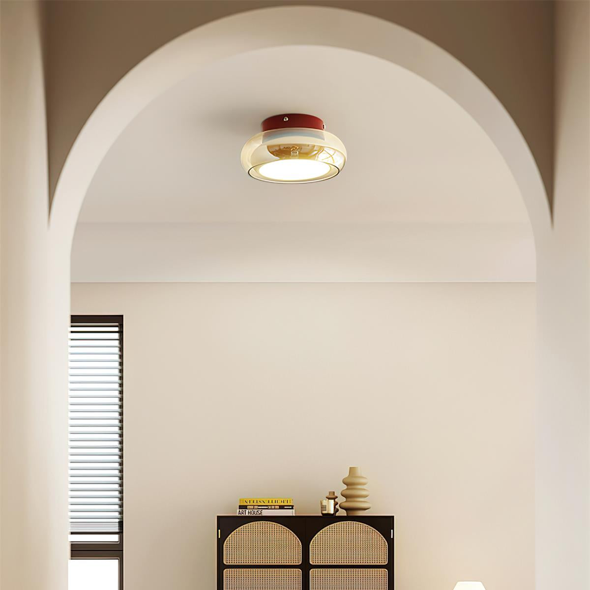 June Retro Glass Flush Mount Ceiling Light