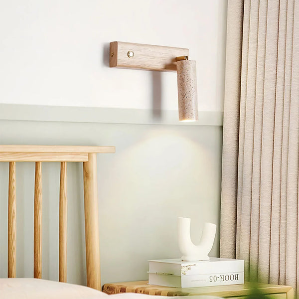 Rotating Travertine Lustra Torch Wall Lamp