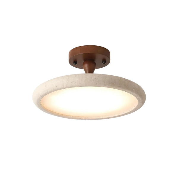 Round Travertine Kelva Ceiling Light
