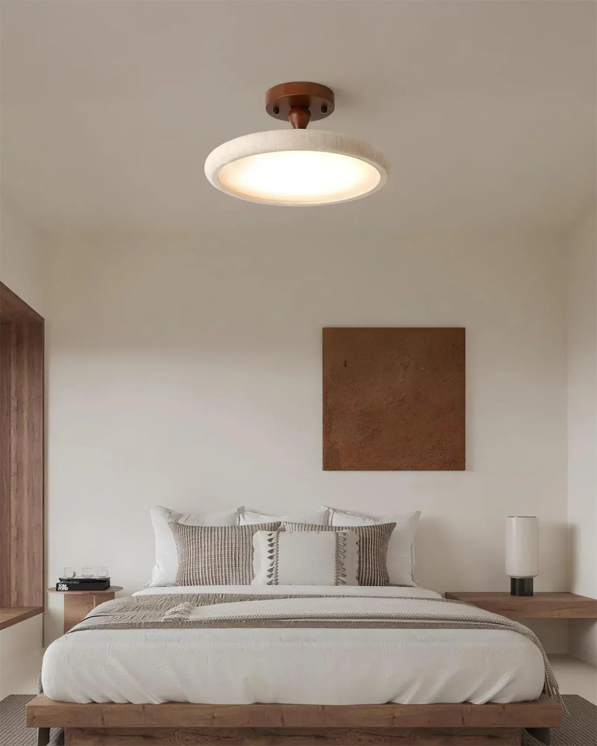 Round Travertine Kelva Ceiling Light