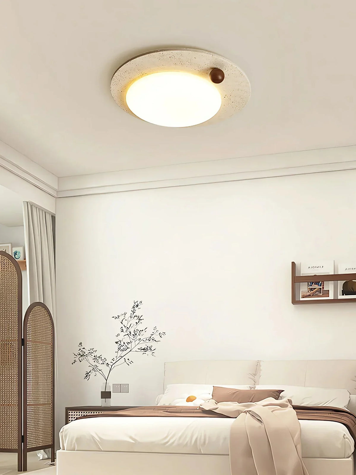 Round Travertine Luno Arte Ceiling Light