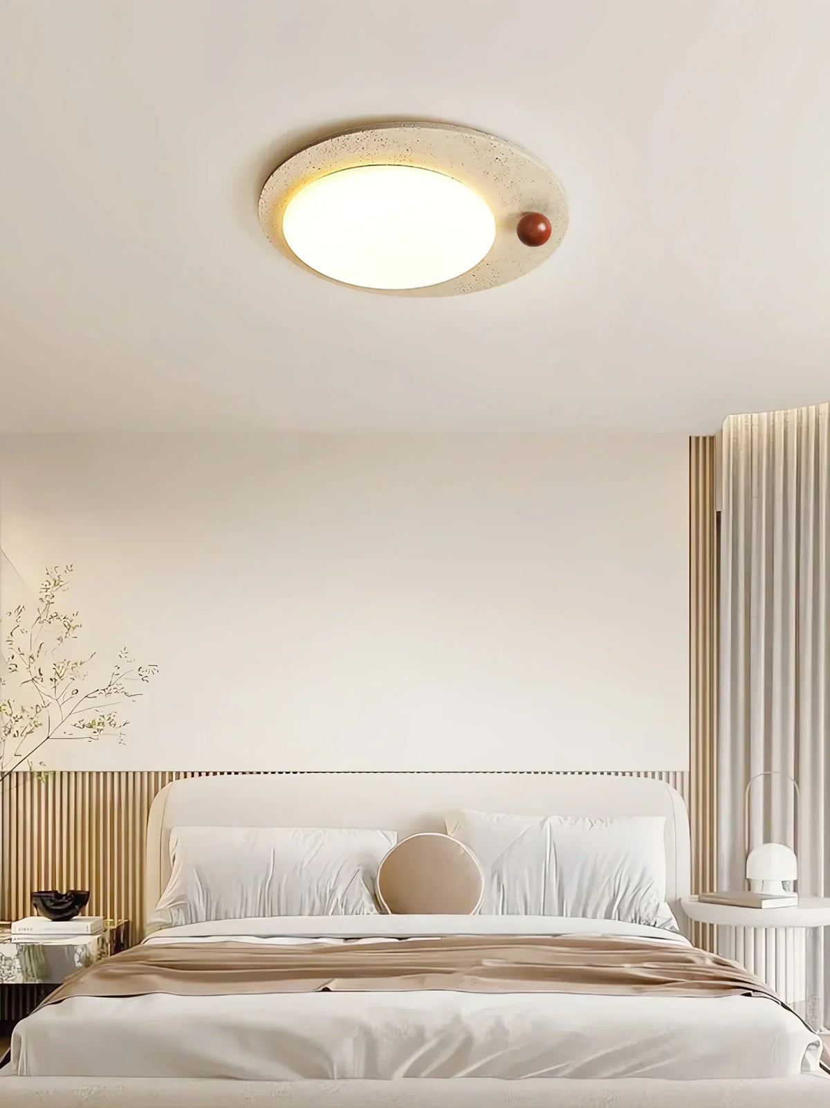 Round Travertine Luno Arte Ceiling Light