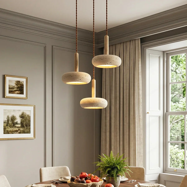 Round Travertine Pendant Light