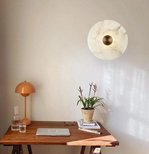Round Alabaster Wall Lamp