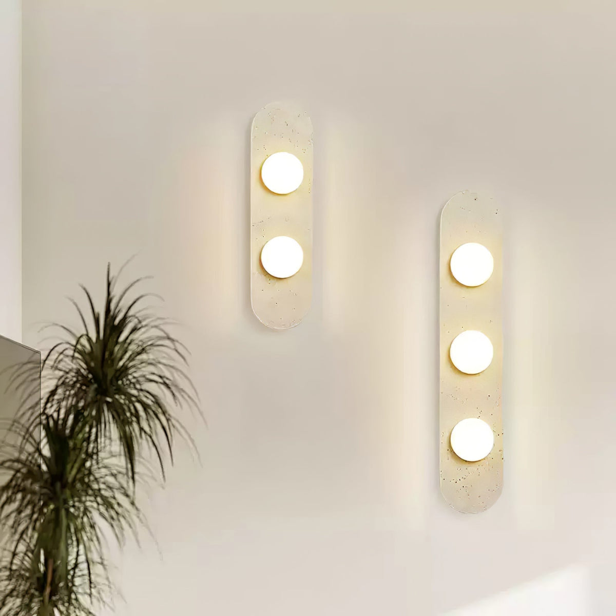 Travertine Oval Glass Wall Sconce