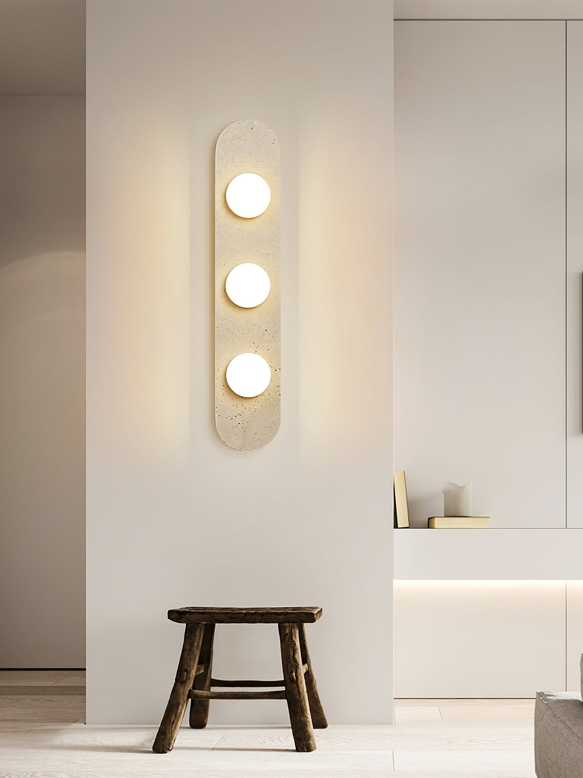 Travertine Oval Glass Wall Sconce