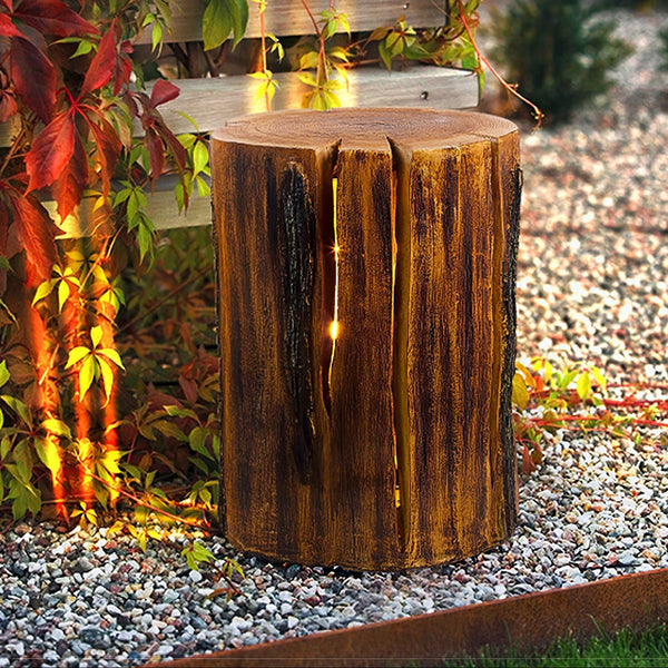 Rustic Log Outdoor LED Light
