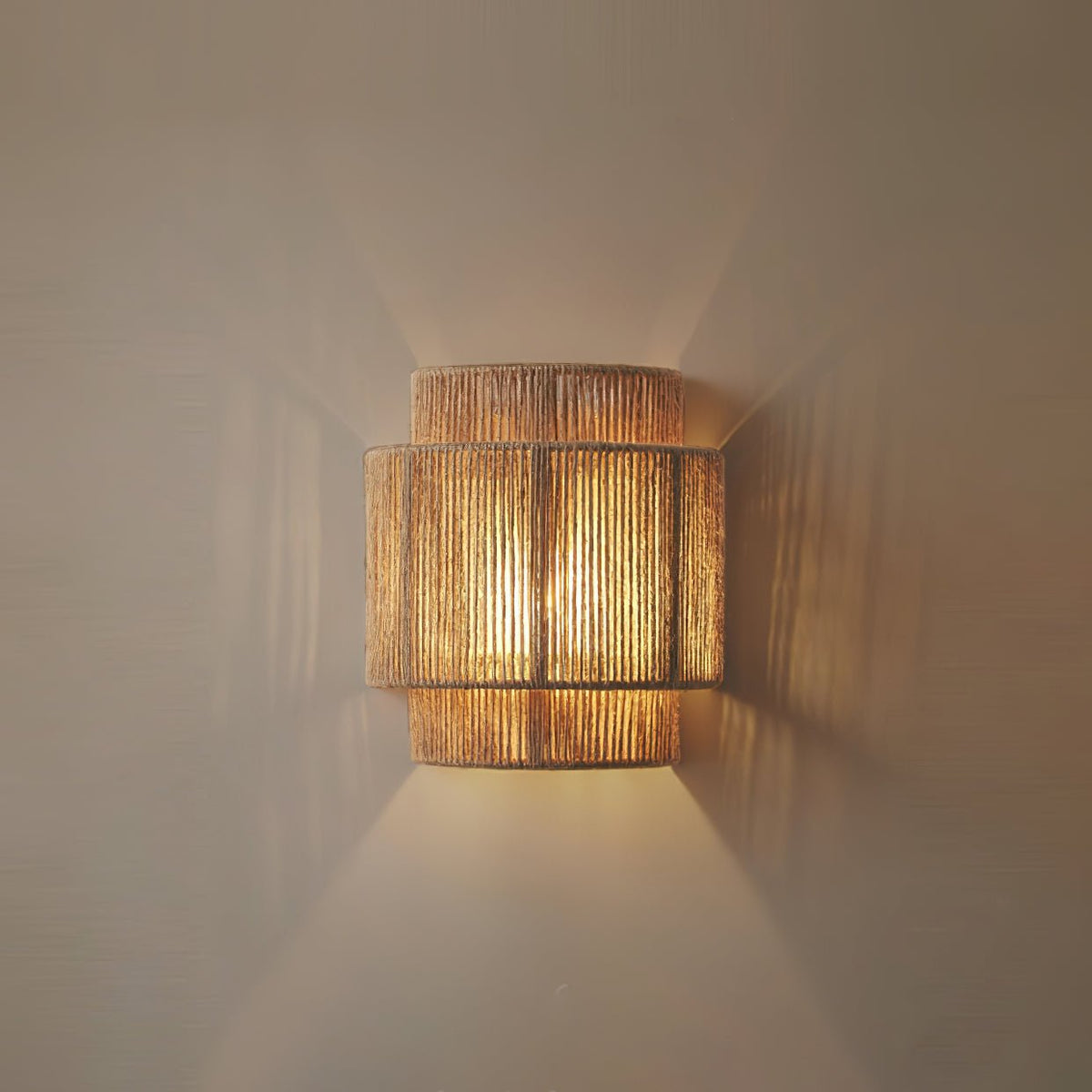 Round Travertine Disc Wall Lamp
