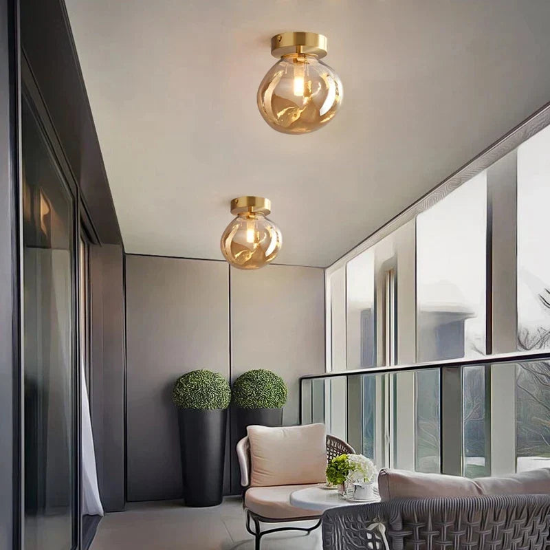 Postmodern Clear Glass Hallway Ceiling Light