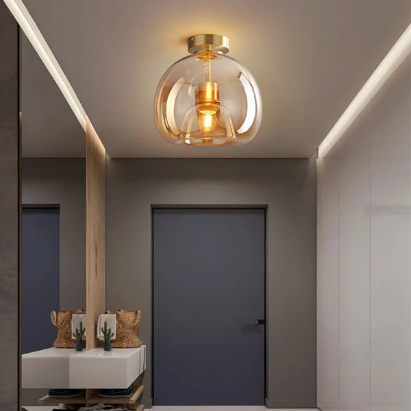 Postmodern Clear Glass Hallway Ceiling Light