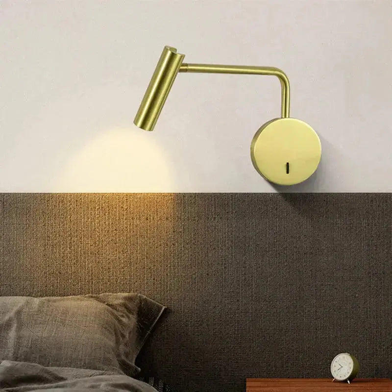 Minimalist Black LED Bedside Reading Wall Light
