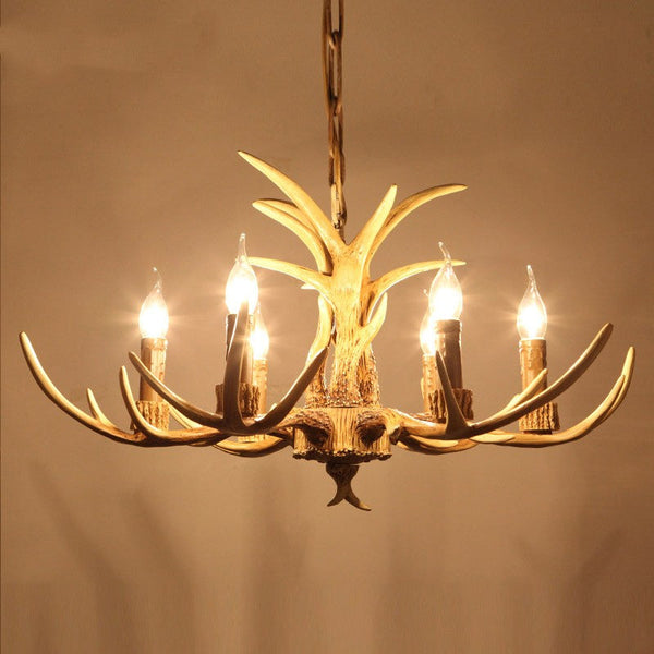 Epoch Retro Deer Horn Resin Chandelier Living Room