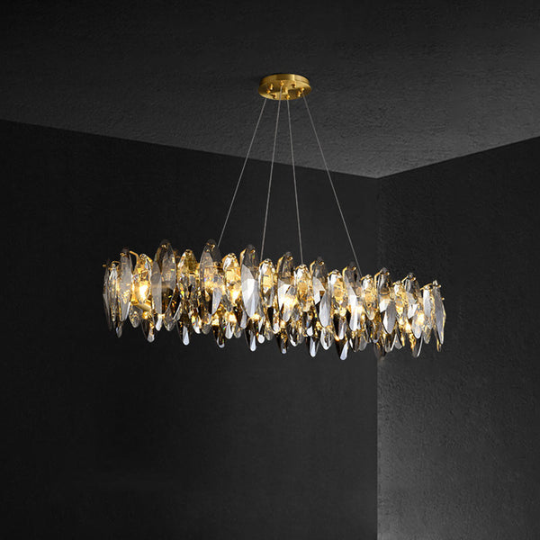 Kristy Modern Annular Metal Crystal Pendant Light,Gold