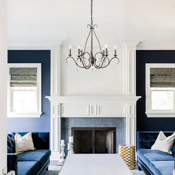 Uzorus Vintage Industrial Crystal Chandelier