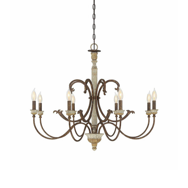 Evareth Vintage Industrial Hand-carved Wood Chandelier
