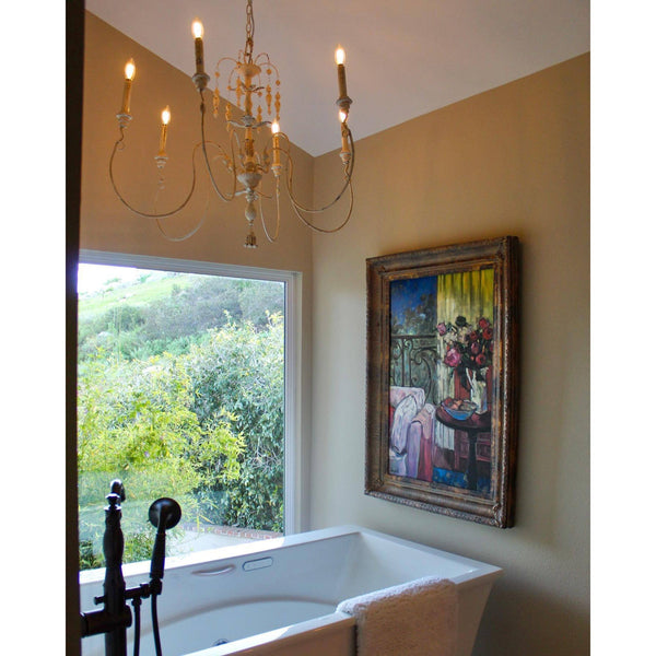 Viphaor Vintage Industrial Wood Chandelier