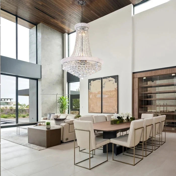 Sansa Chrome Raindrop Crystal Pendant Chandelier