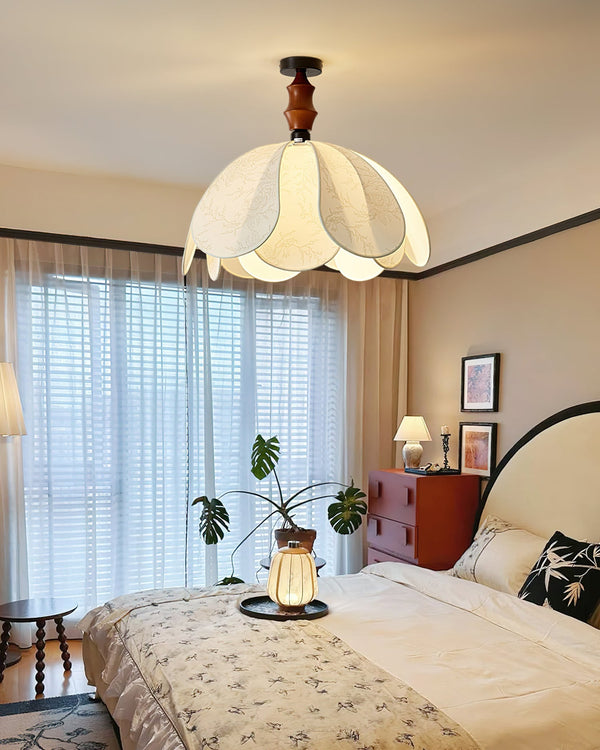 Boho Scalloped Fabric Ceiling Light
