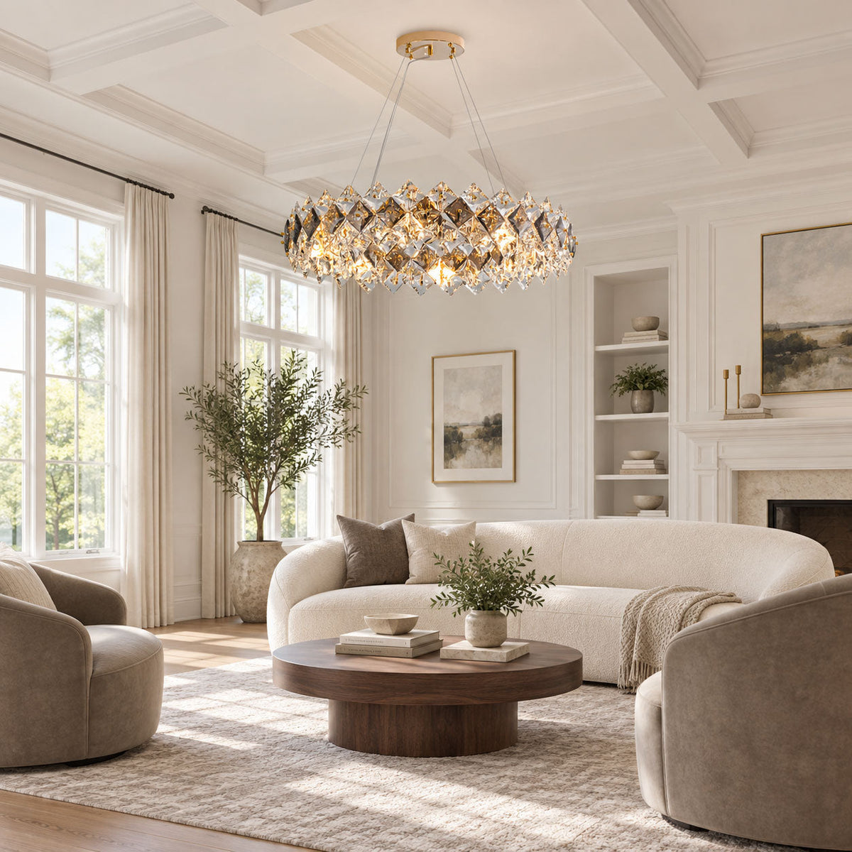 Scale Crystal Round Chandelier