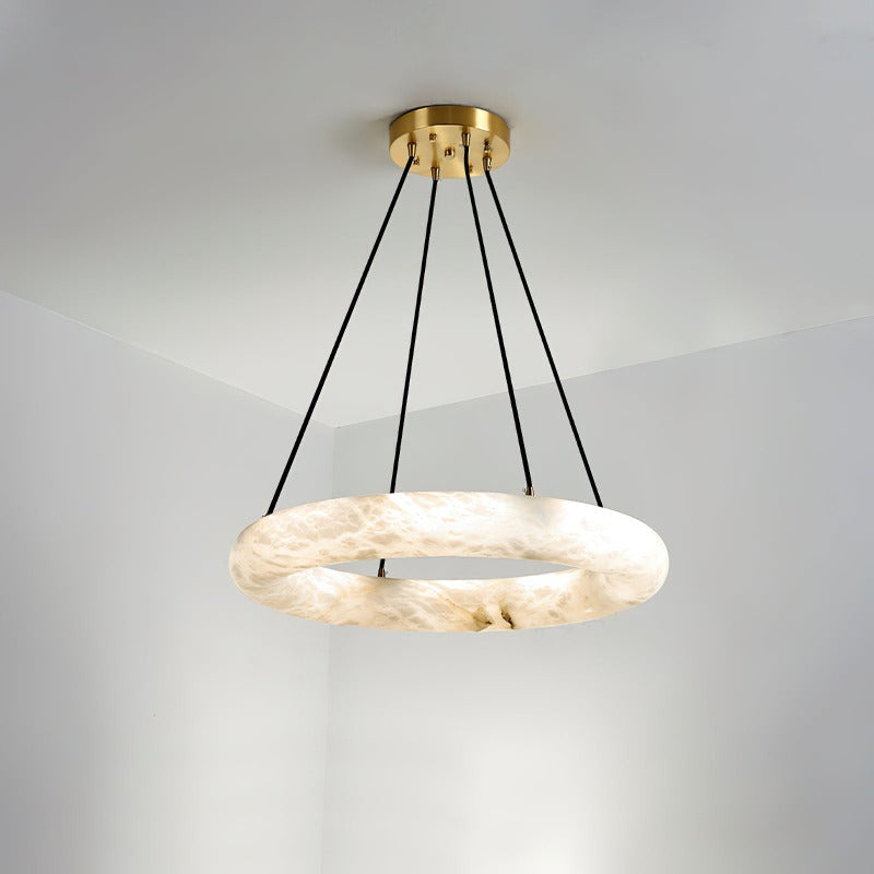 Alvynora Brass Alabaster Chandelier